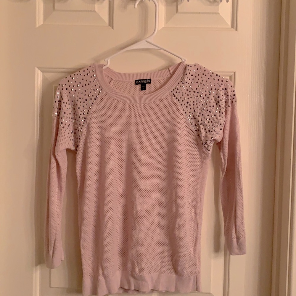Express Mid Sleeve  Round Neck Pink Sweater. Size s.